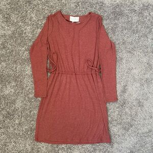 NWT CHARLES HENRY Dusty Rose Adjustable Waist Side Ties Midi Dress Size M